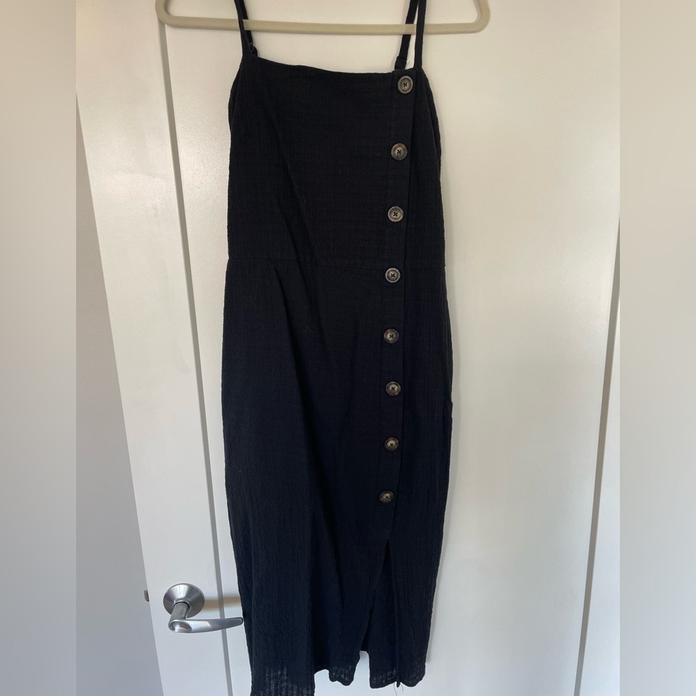Universal Thread Black Button-Front Midi Dress